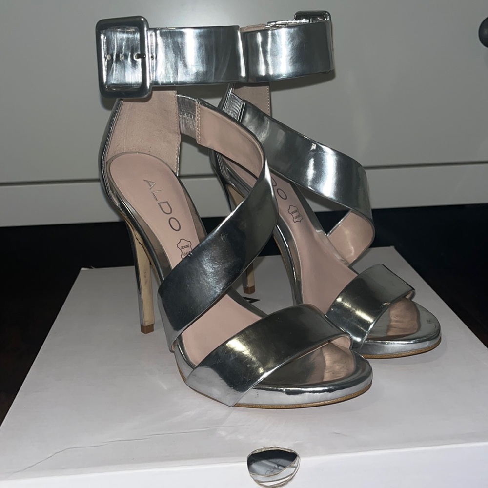 Women’s chrome stiletto heels